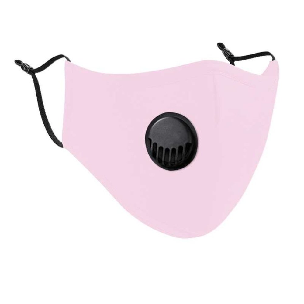 Reusable Pink Cotton Face Mask w/ Vent Valve